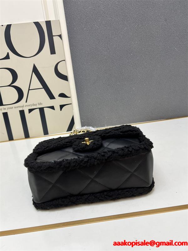 ブラックラムファー CHANEL 菱格ロゴ シャネル ショルダーバッグ スーパーコピー 1S3201 レディース エレガント