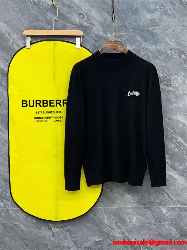 ロゴレタリング ホワイト / ブラック ユニセックス ファッショナブル バーバリー BURBERRY 偽物 ニット