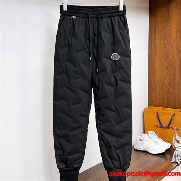 ブラックダッフル MONCLER コピーパンツ  束脚ロゴ モンクレール ユニセックス トレンディ 2025秋冬