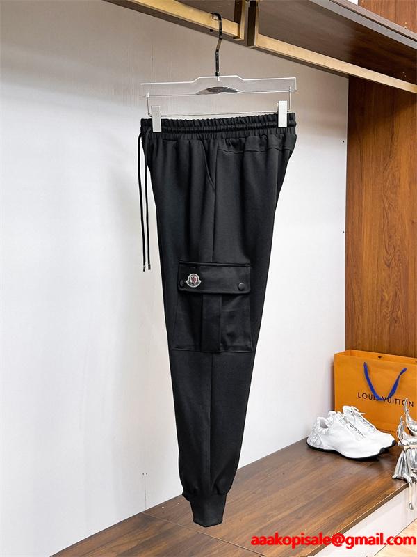 2025秋冬 ブラックコーデュロイ マルチポケット モンクレール MONCLER コピーパンツ ユニセックス アウトドア