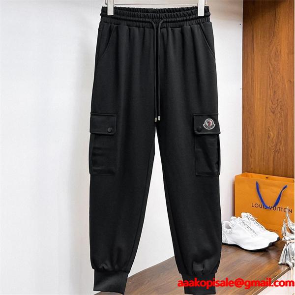 2025秋冬 ブラックコーデュロイ マルチポケット モンクレール MONCLER コピーパンツ ユニセックス アウトドア