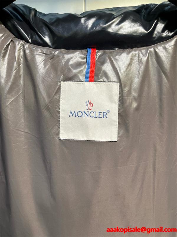 ブラックダウン レザーロゴパッチ 秋冬高級感 モンクレール スーパーコピージャケット 大人気 MONCLER