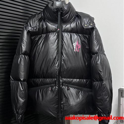 ブラック 光沢 ダウン MONCLER 秋冬光沢魅了 モンクレール スーパー