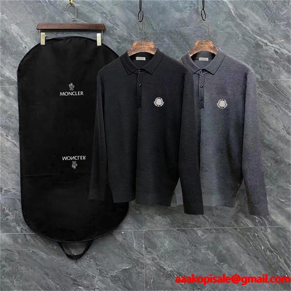 ブラック / グレー セーター POLO パターン ロゴ 2025秋冬個性 MONCLER モンクレール 高品質 コピー