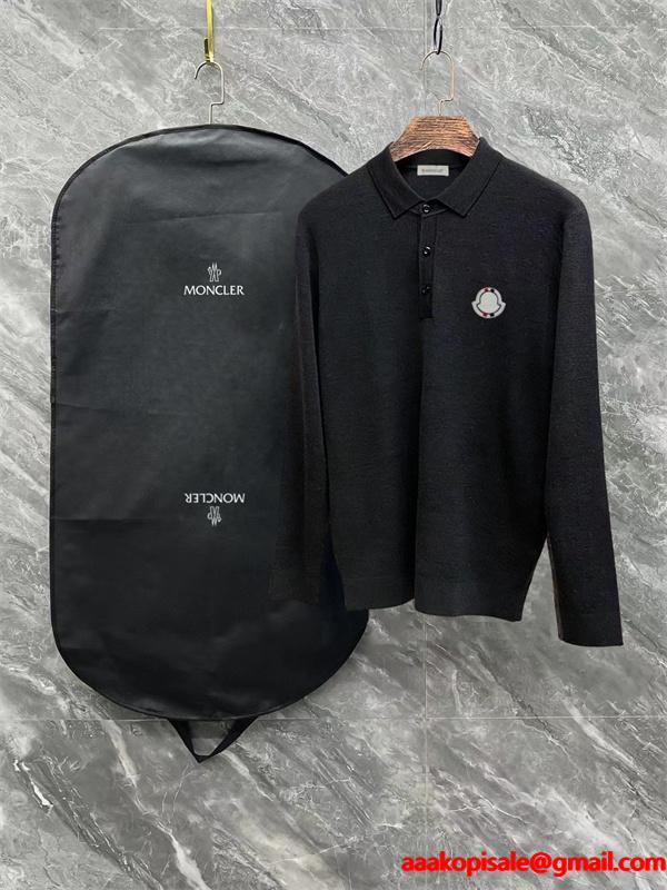 ブラック / グレー セーター POLO パターン ロゴ 2025秋冬個性 MONCLER モンクレール 高品質 コピー