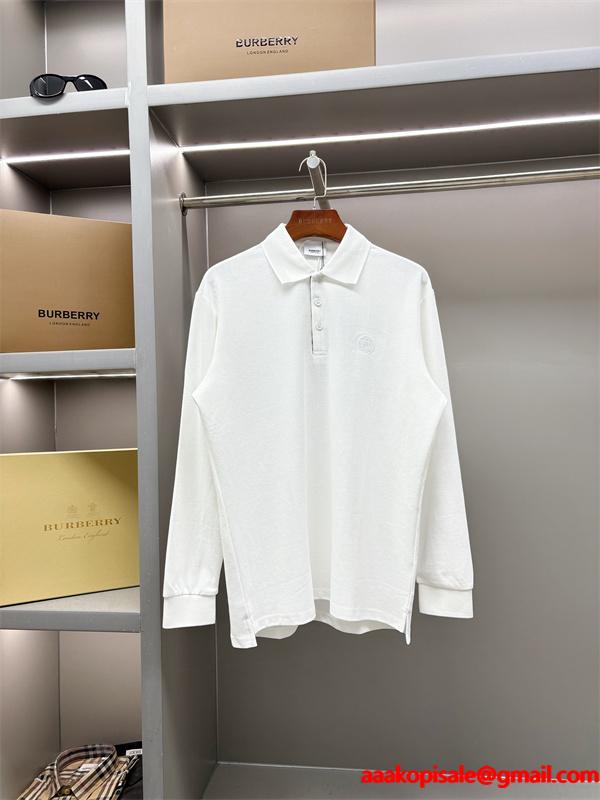 BURBERRY コピー 2025秋冬 メンズ ポロシャツ ホワイト シンプル＆スタイリッシュ