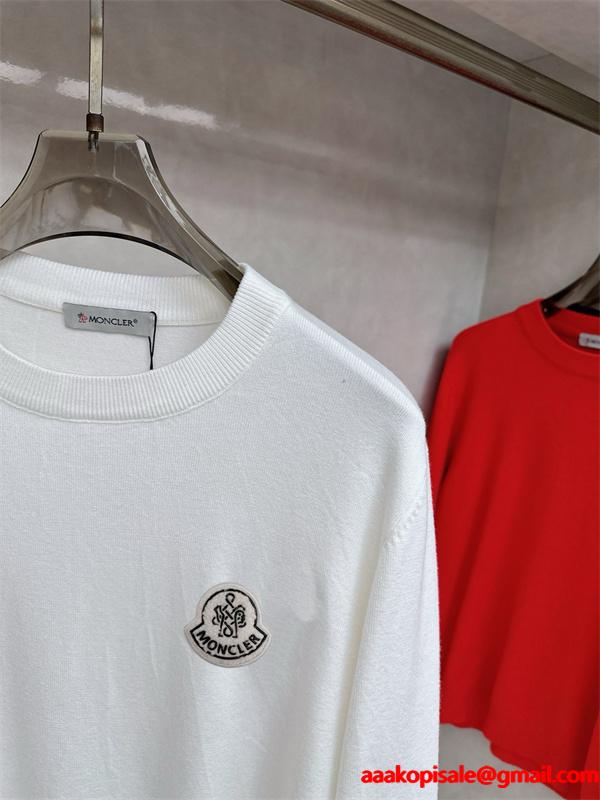 ネイビー セーター セーター 高級質感ロゴ 2025秋冬上品 MONCLER モンクレール 偽物 ユニセックス
