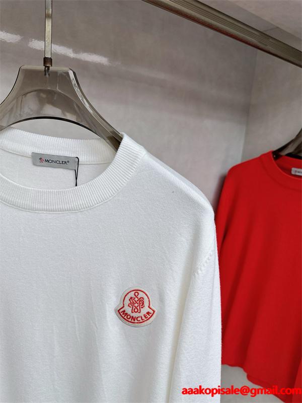 ブラック セーター MONCLER セーター 鮮明カラーロゴ 2025秋冬アクセント モンクレール 高品質コピートップス 