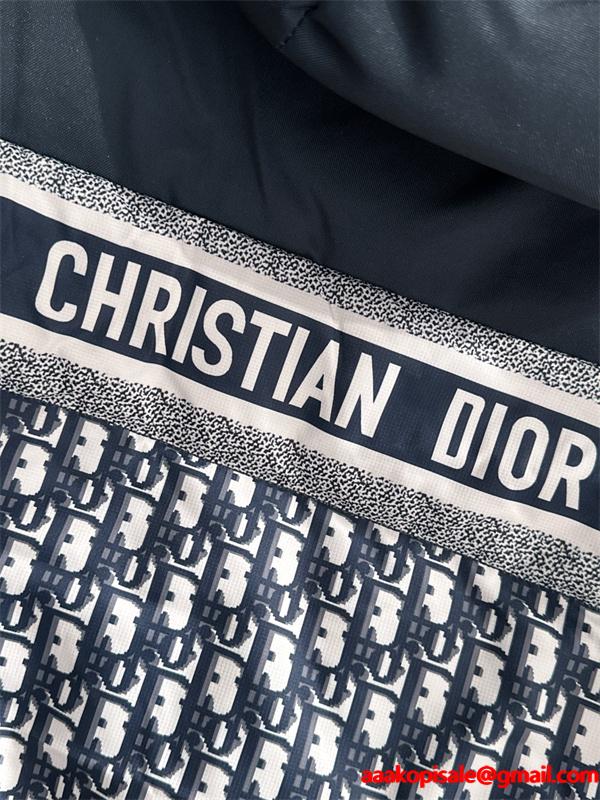 ブラック× 老花 ダウンジャケット 連帽 2025秋冬保温 ディオール DIOR コピーアウター トレンディ
