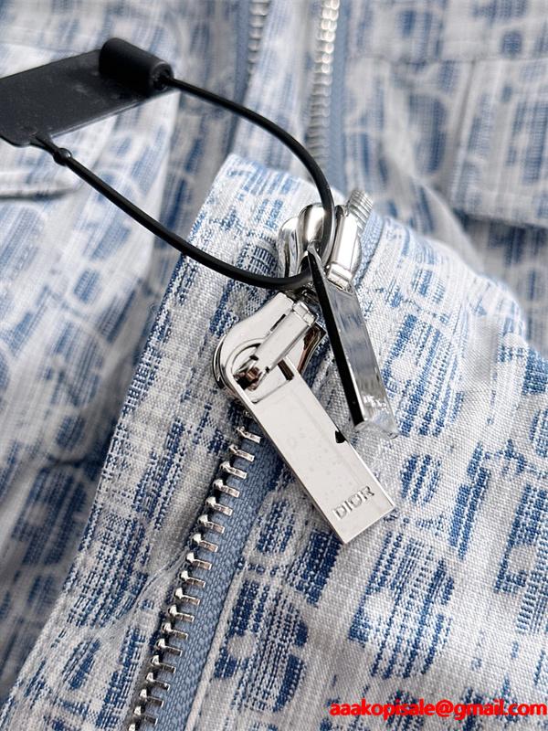 ライトブルー 老花 ジャケット 連帽 2025秋冬ファッショナブル ディオール DIOR スーパーコピーアウター