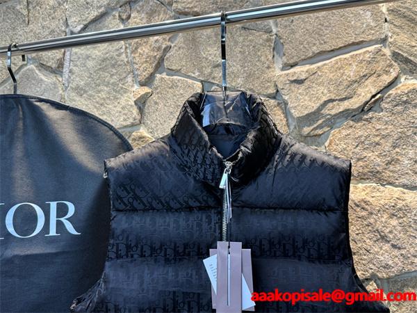 ダークグレー 老花 ダウンベスト 2025秋冬ウォーマー ディオール DIOR スーパーコピー 高品質