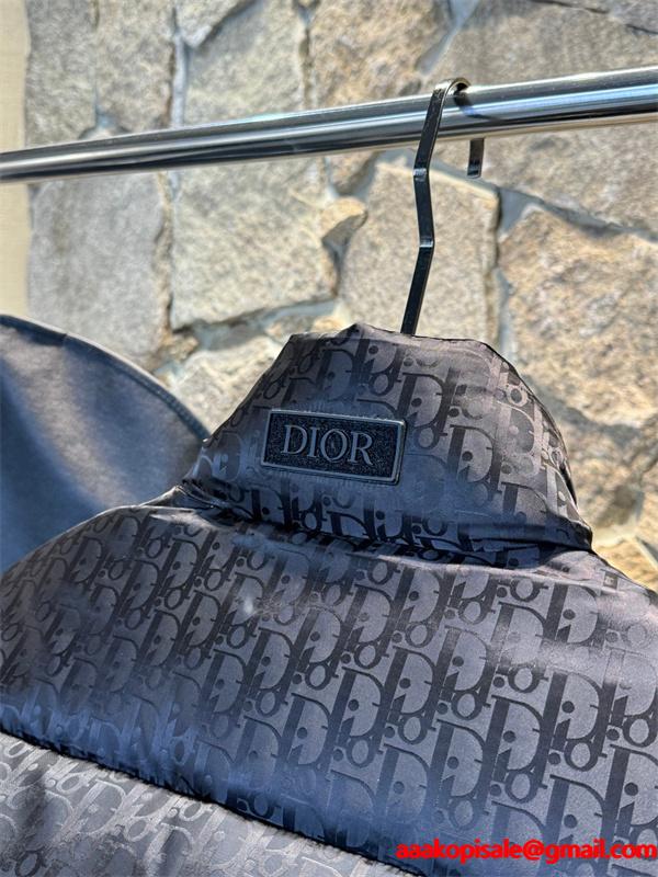 ダークグレー 老花 ダウンベスト 2025秋冬ウォーマー ディオール DIOR スーパーコピー 高品質