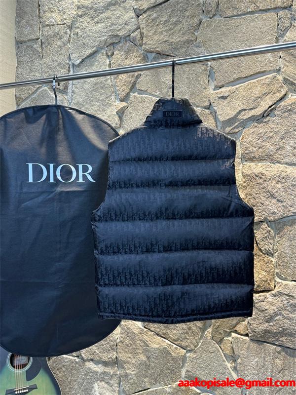 ダークグレー 老花 ダウンベスト 2025秋冬ウォーマー ディオール DIOR スーパーコピー 高品質