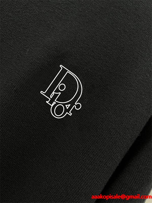 ホワイト ハイネック セーター 2025秋冬洗練 ディオール DIOR 偽物 トップス ユニセックス