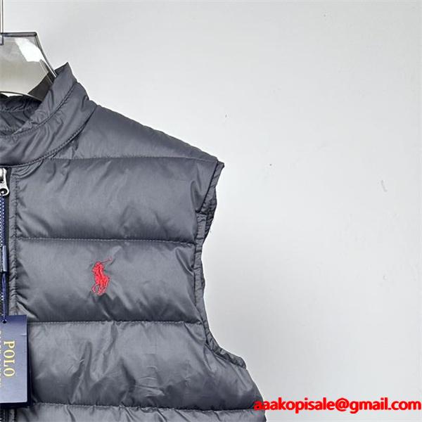 グレー 光沢 ダウンベスト ポロラルフローレン POLO RALPH LAUREN