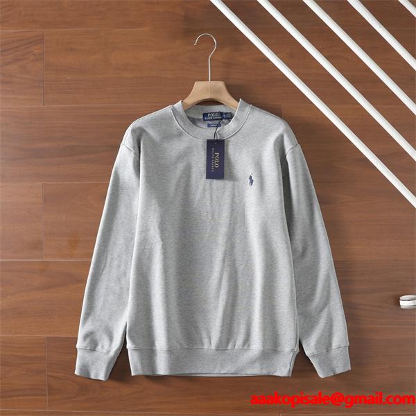 ブラック × ネイビー × グレー 円领 スウェット ポロラルフローレン POLO RALPH LAUREN 偽物 秋冬日常 シンプル ユニセックス