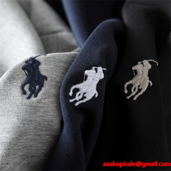 ブラック × ネイビー × グレー 円领 スウェット ポロラルフローレン POLO RALPH LAUREN 偽物 秋冬日常 シンプル ユニセックス