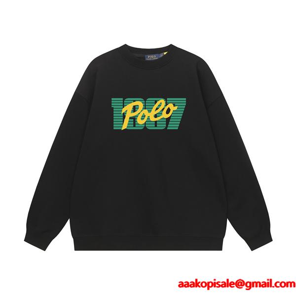 秋冬多色 定番 ブラック × グレー × ネイビー × ホワイト パリデザイン スウェット ポロラルフローレン POLO RALPH LAUREN コピー