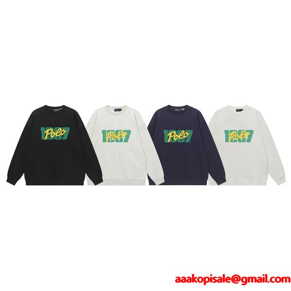 秋冬多色 定番 ブラック × グレー × ネイビー × ホワイト パリデザイン スウェット ポロラルフローレン POLO RALPH LAUREN コピー