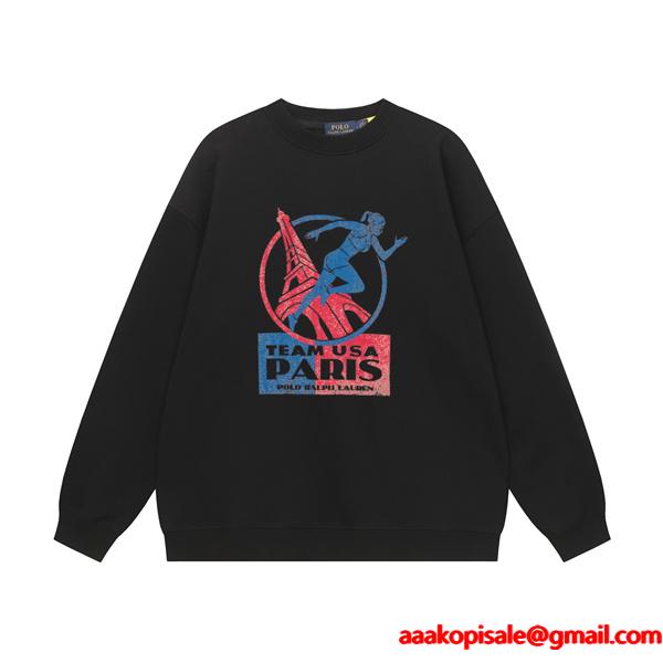 POLO RALPH LAUREN コピー 秋冬 ブラック × グレー × ネイビー × ホワイト パリデザイン スウェット ポロラルフローレン