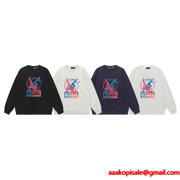 POLO RALPH LAUREN コピー 秋冬 ブラック × グレー × ネイビー × ホワイト パリデザイン スウェット ポロラルフローレン