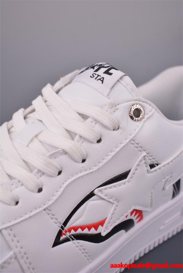 A BATHING APE 激安｜2025新作 BAPE STA ローカット スニーカー メンズ レディース ストリート 革製 カジュアル