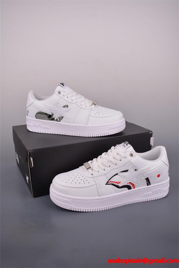 A BATHING APE 激安｜2025新作 BAPE STA ローカット スニーカー メンズ レディース ストリート 革製 カジュアル