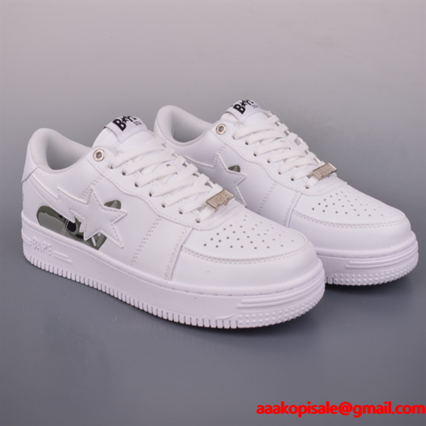 A BATHING APE 激安｜2025新作 BAPE STA ローカット スニーカー メンズ レディース ストリート 革製 カジュアル