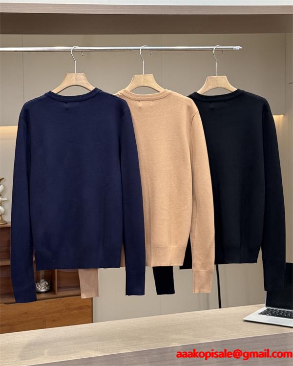 POLO RALPH LAUREN 偽物 秋冬シンプル保温 定番 ネイビー × ベージュ × ブラック 円领 ニットセーター ポロラルフローレン