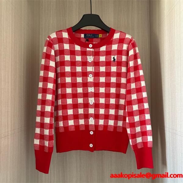 ライトブルー × ピンク × ブラック POLO RALPH LAUREN スーパーコピー 秋冬 カーディガン ポロラルフローレン