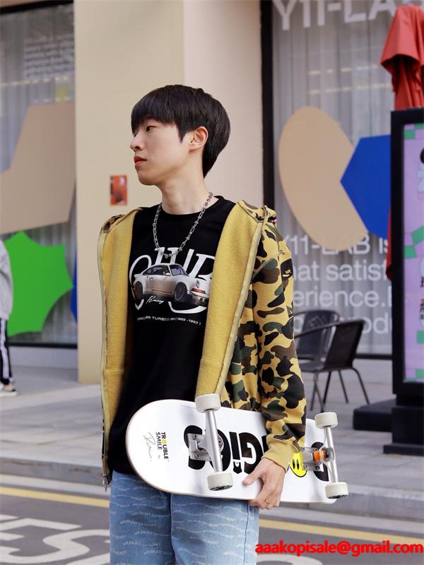 BAPE スーパーコピー 秋冬ストリートトレンド 定番 カモフラージュ シャーク 連帽 ジップアップ ベイプ