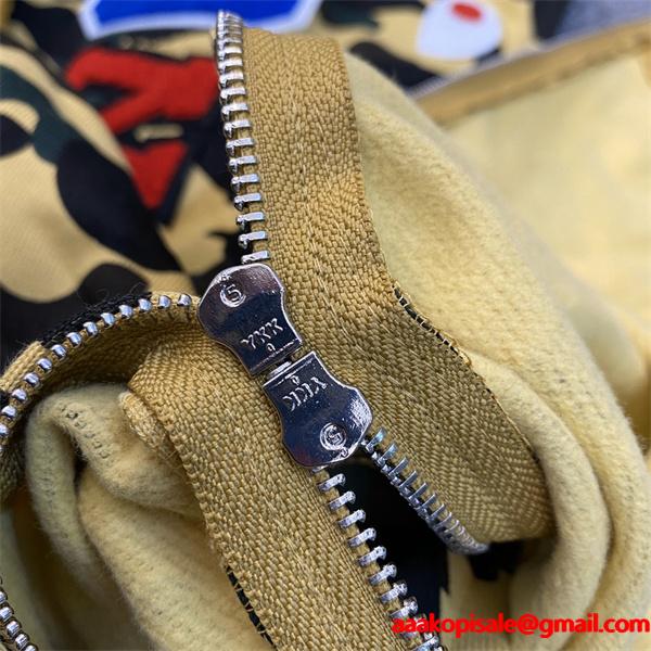 BAPE スーパーコピー 秋冬ストリートトレンド 定番 カモフラージュ シャーク 連帽 ジップアップ ベイプ