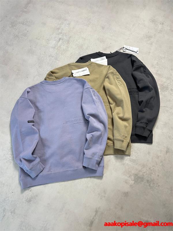 ライトブルー × カーキ × ブラック 3 色 円领 スウェット ベイプ BAPE コピー 秋冬 シンプル ユニセックス