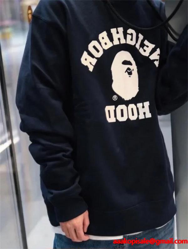 BAPE コピー 秋冬ストリートコラボスタイル 定番 ブラック コラボ 猿人 スウェット ベイプ