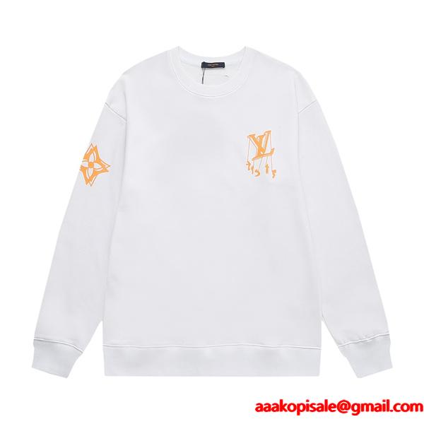 Louis Vuitton ルイ・ヴィトン 激安 ユニセックス ロンT スウェット 長袖 モノグラム ロゴプリント 秋冬 カップルコーデ 新作