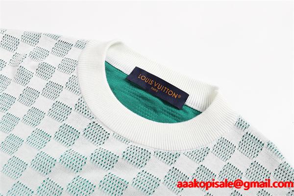 LOUIS VUITTON 路易威登 2025秋冬新作 激安 棋盤格渐变ジャカード クルーネック ニット