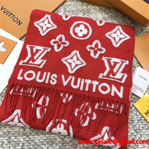 ニャンコ先生 LOUIS VUITTON 赤 カシミヤマフラー ニャンコ先生様専用 LOUIS VUITTON 赤 カシミヤマフラー