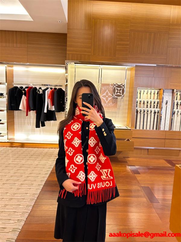 LOUIS VUITTON（ルイ・ヴィトン）3Dモノグラム マフラー 34×200cm ウール×カシミヤ×シルク ユニセックス 2025秋冬新作