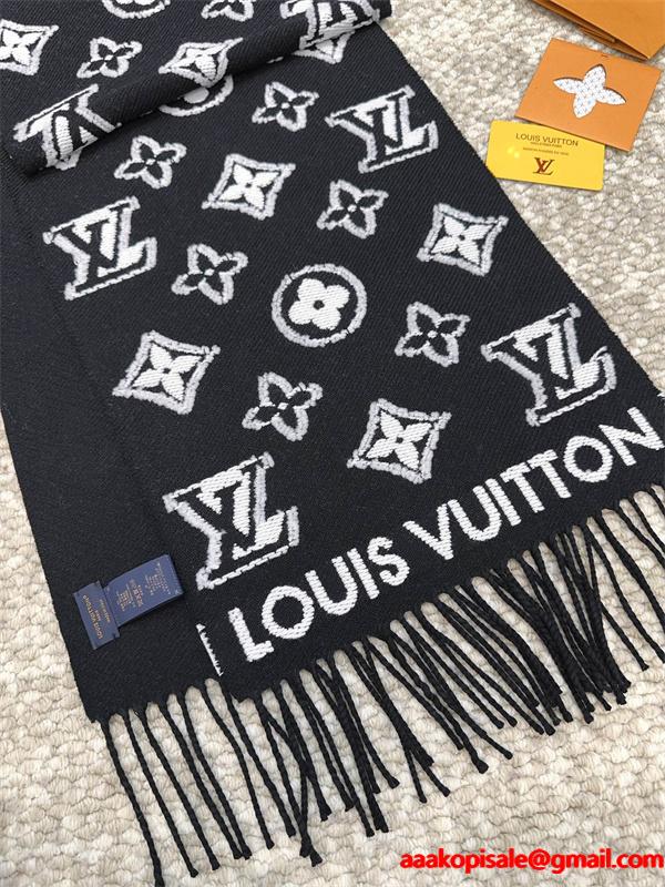 Louis Vuitton ルイ・ヴィトン 3Dモノグラム マフラー 羊毛×カシミヤ ロングスカーフ 34×200cm 高級ユニセックス冬物 防寒アイテム