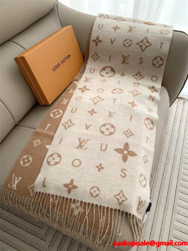 LOUIS VUITTON 激安 レイキャビック2.0 カシミヤ ロングマフラー モノグラム ユニセックス ストール