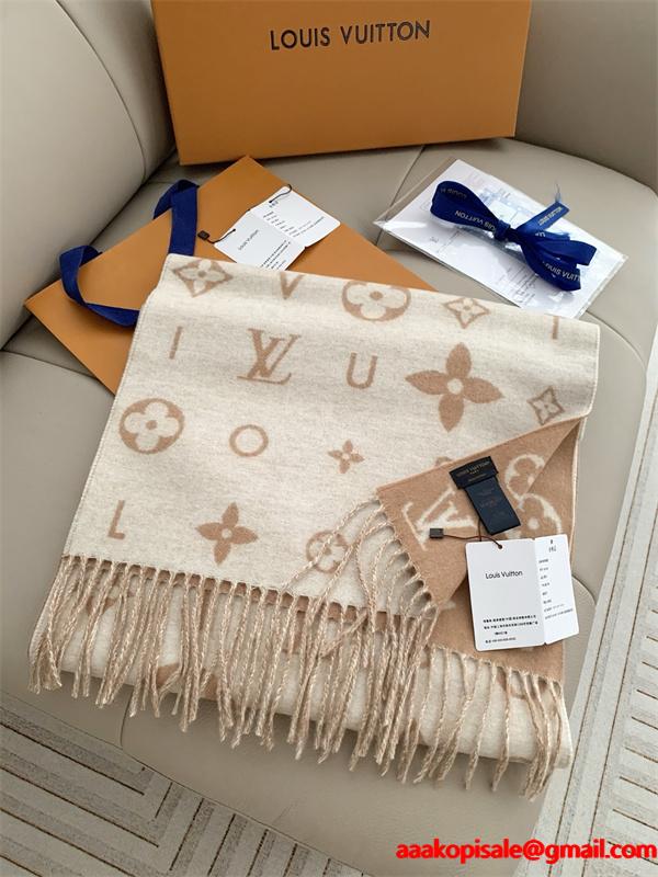 LOUIS VUITTON 激安 レイキャビック2.0 カシミヤ ロングマフラー モノグラム ユニセックス ストール