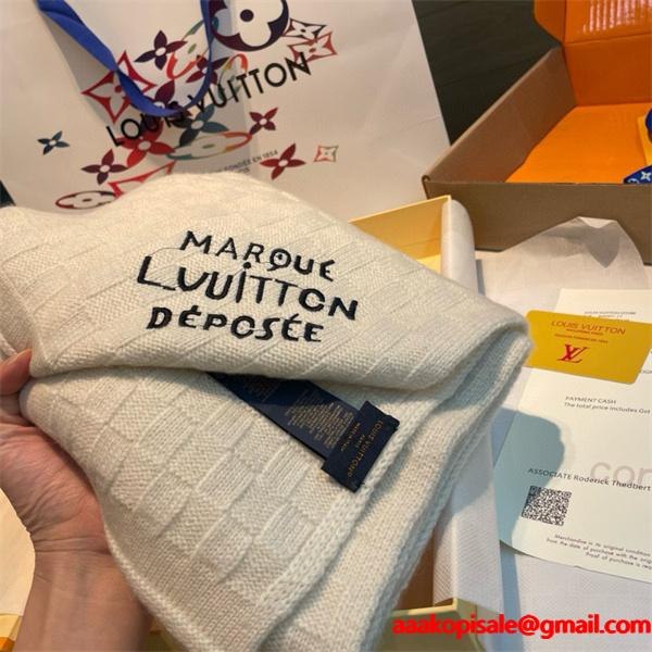 LOUIS VUITTON ルイ・ヴィトン ダミエ・スナッグ ウールマフラー 2025秋冬新作 男女兼用 高級ニット スカーフ