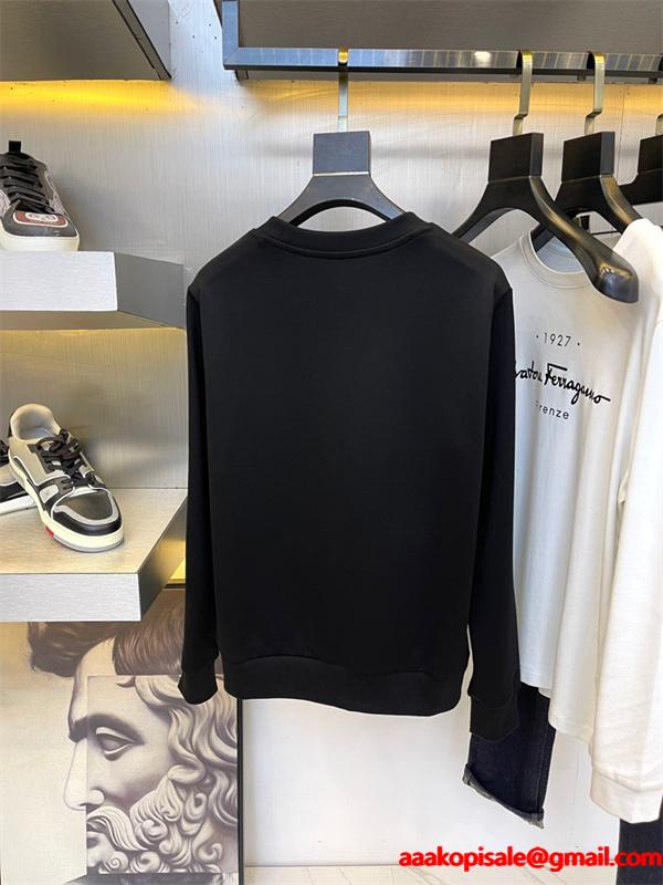 ホワイト 円领 レトロ字母ロゴ スウェット バルマン BALMAIN コピー 秋冬 着こなし上品 定番