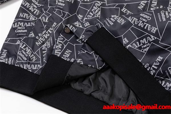 ネイビー 满印ロゴ パイロットジャケット バルマン BALMAIN コピー 秋冬ストリート 注目