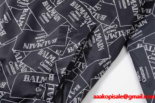 ネイビー 满印ロゴ パイロットジャケット バルマン BALMAIN コピー 秋冬ストリート 注目