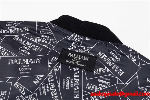 ネイビー 满印ロゴ パイロットジャケット バルマン BALMAIN コピー 秋冬ストリート 注目