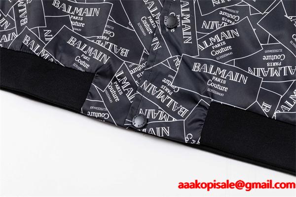 ネイビー 满印ロゴ パイロットジャケット バルマン BALMAIN コピー 秋冬ストリート 注目