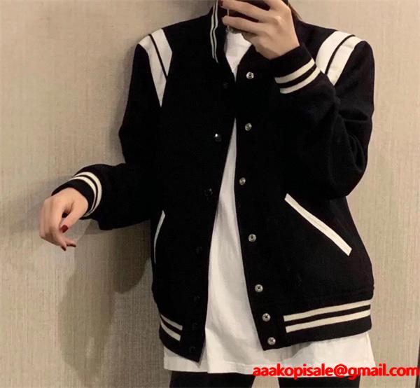 ホワイト カップル款 ベースボールジャケット バルマン BALMAIN コピー 秋冬 スタイル 定番
