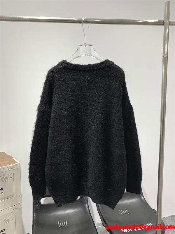 ブラック アートロゴ ニットセーター サンローラン SAINT LAURENT スーパーコピー 秋冬デザイン話題