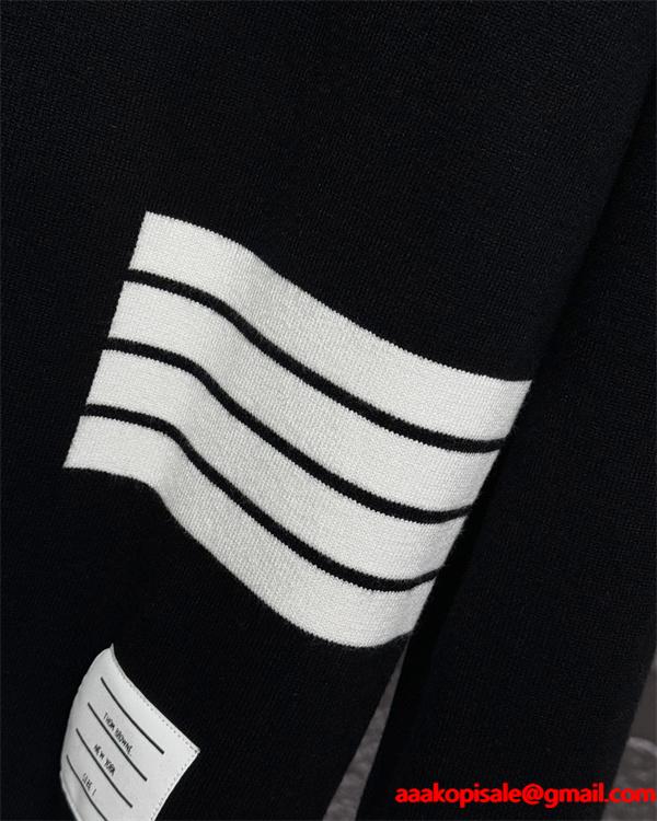 トムブラウン Thom Browne コピー 秋冬トレンド 万能 ホワイト × グレー × ブラック 3 色 POLO セーター 